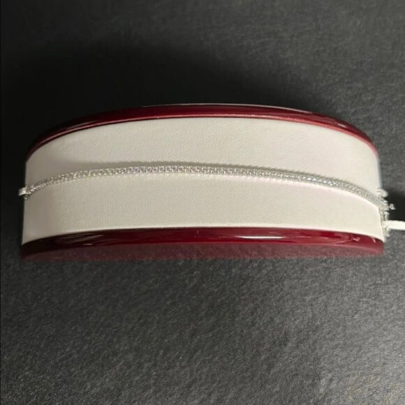 Women's 925 Sterling Silver 2MM Moissanite Tennis Bracelet 7 Inch - Picture 1 of 1